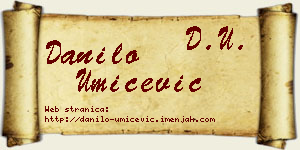 Danilo Umićević vizit kartica